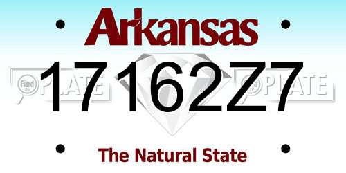 17162Z7 Arkansas License Plate