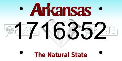 1716352 Arkansas License Plate
