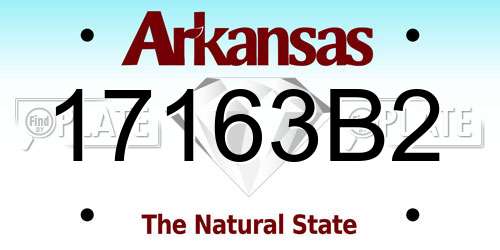 17163B2 Arkansas License Plate