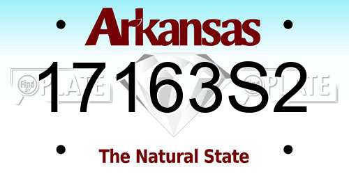 17163S2 Arkansas License Plate