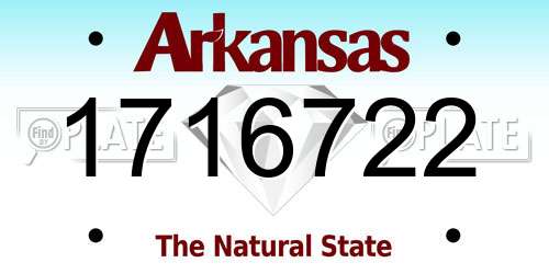 1716722 Arkansas License Plate