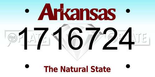 1716724 Arkansas License Plate