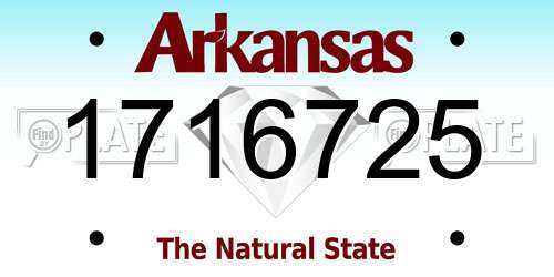 1716725 Arkansas License Plate