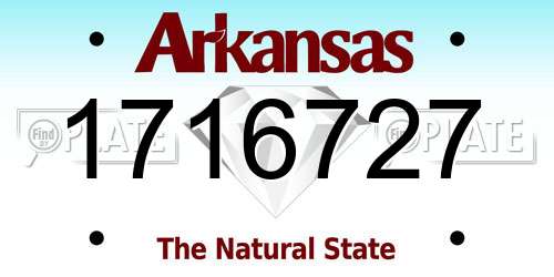 1716727 Arkansas License Plate
