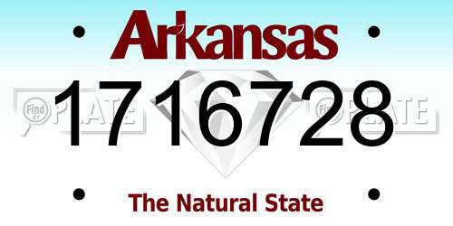 1716728 Arkansas License Plate