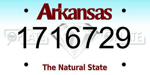 1716729 Arkansas License Plate