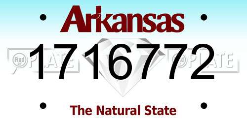 1716772 Arkansas License Plate