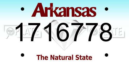 1716778 Arkansas License Plate