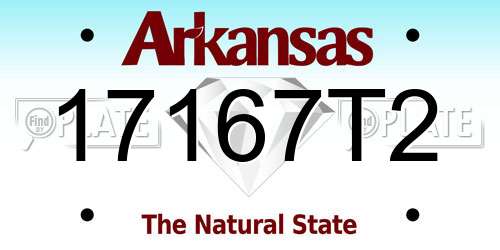 17167T2 Arkansas License Plate
