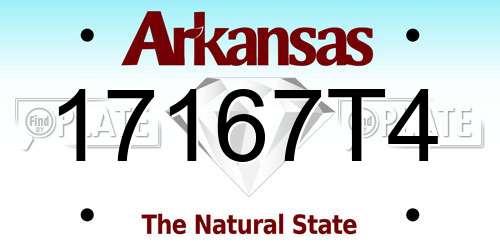 17167T4 Arkansas License Plate