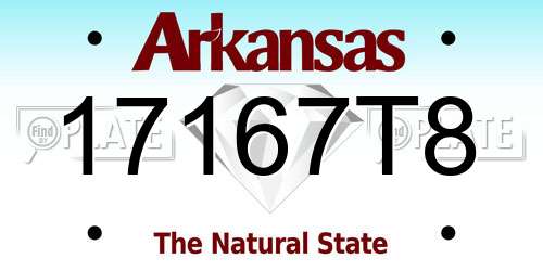 17167T8 Arkansas License Plate