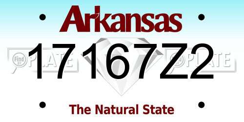 17167Z2 Arkansas License Plate