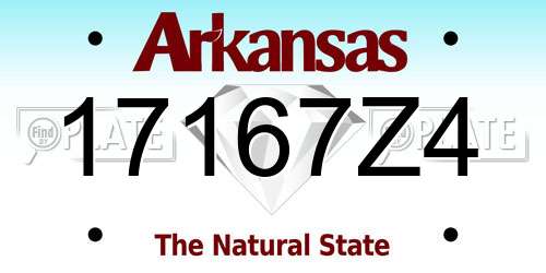 17167Z4 Arkansas License Plate