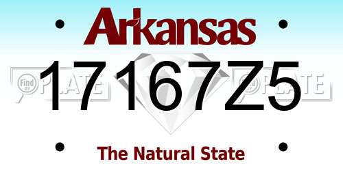 17167Z5 Arkansas License Plate