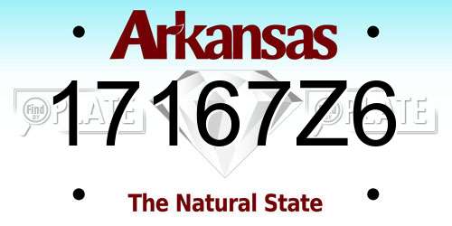 17167Z6 Arkansas License Plate