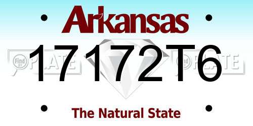 17172T6 Arkansas License Plate
