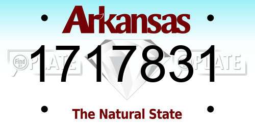 1717831 Arkansas License Plate