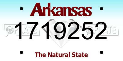 1719252 Arkansas License Plate