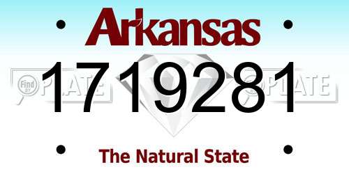 1719281 Arkansas License Plate