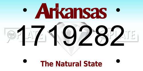 1719282 Arkansas License Plate