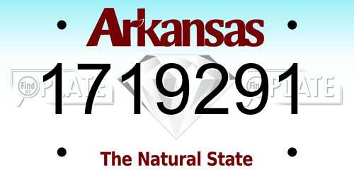 1719291 Arkansas License Plate