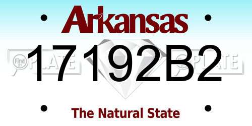 17192B2 Arkansas License Plate