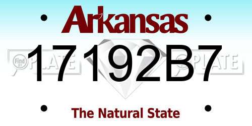 17192B7 Arkansas License Plate