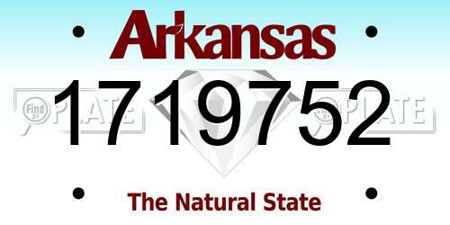 1719752 Arkansas License Plate