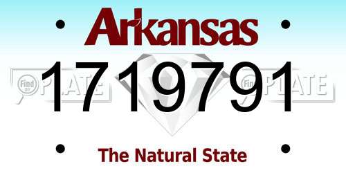 1719791 Arkansas License Plate