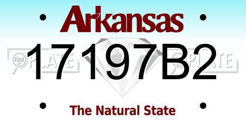 17197B2 Arkansas License Plate