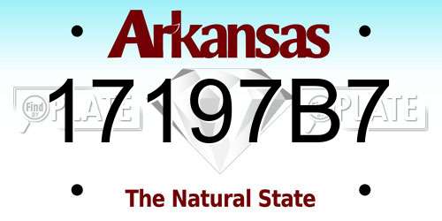 17197B7 Arkansas License Plate