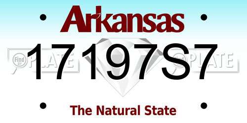 17197S7 Arkansas License Plate