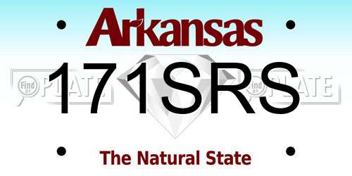 171SRS Arkansas License Plate