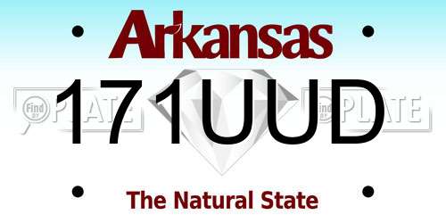 171UUD Arkansas License Plate