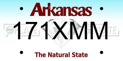 171XMM Arkansas License Plate