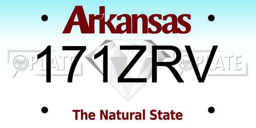 171ZRV Arkansas License Plate