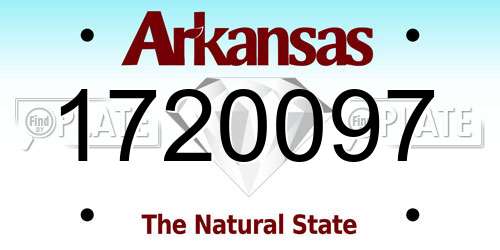 1720097 Arkansas License Plate