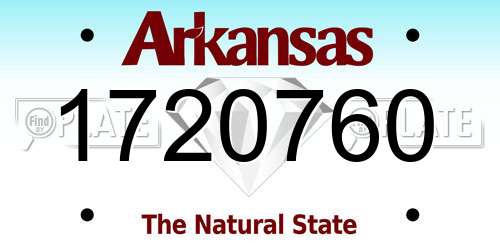 1720760 Arkansas License Plate