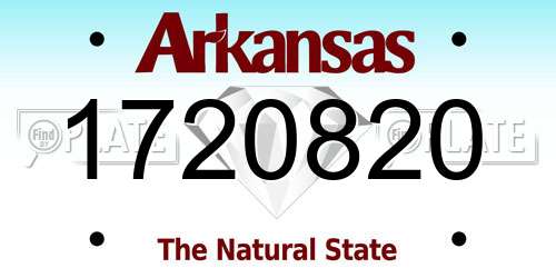 1720820 Arkansas License Plate