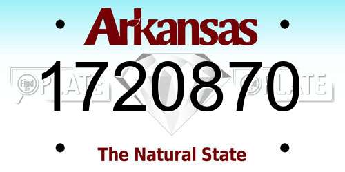 1720870 Arkansas License Plate