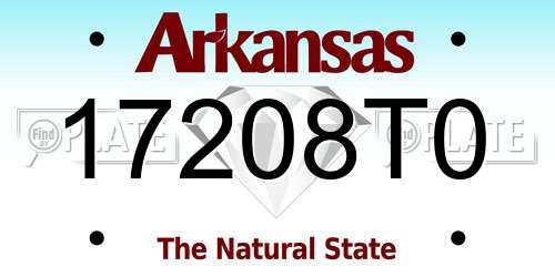 17208T0 Arkansas License Plate