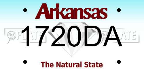 1720DA Arkansas License Plate