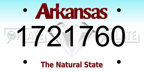 1721760 Arkansas License Plate