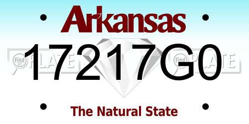 17217G0 Arkansas License Plate