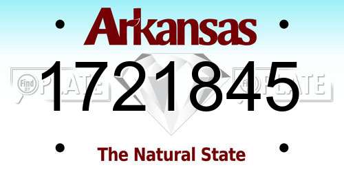 1721845 Arkansas License Plate