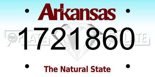 1721860 Arkansas License Plate