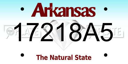 17218A5 Arkansas License Plate