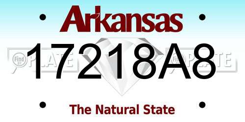 17218A8 Arkansas License Plate