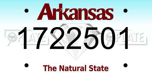 1722501 Arkansas License Plate