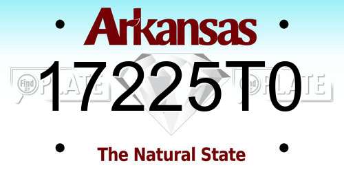17225T0 Arkansas License Plate